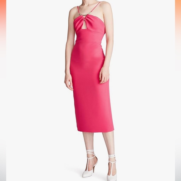 NWOT Halston Adrina Dress in Stretch Crepe, Pink - Picture 1 of 11